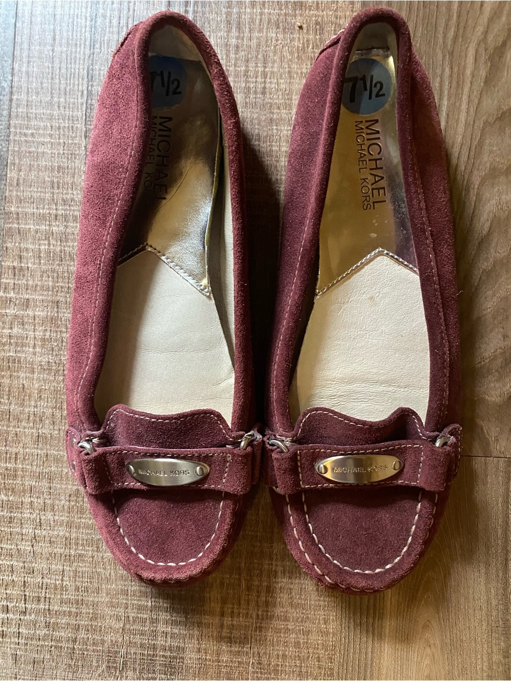 Michael Kors Wine Suede Moccasin Flats